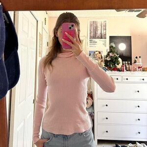 thrifted pink turtle neck